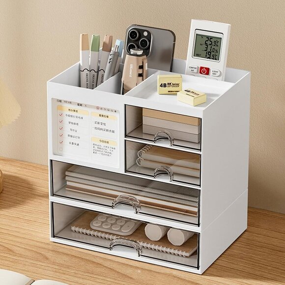 Desk Organizer with 4 Drawer, Multi-Functional Pen Holder for Desk, Desktop Orga - Picture 8 of 8